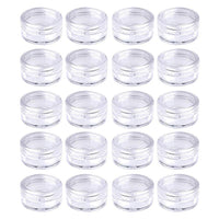 Desenda 20PCS 5ml Clear Sample Pots Empty Small Travel Containers Leak Proof Refillable Cosmetic Jars Makeup Sample Containers with Lid, Storage Pot for Lip Balm Scrub DIY Cosmetic