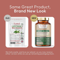 Time Health Holy Basil 20:1 (Ocimum Sanctum) 2.5% Ursolic Acid - Zero Additives - Pullulan (120 Capsules)