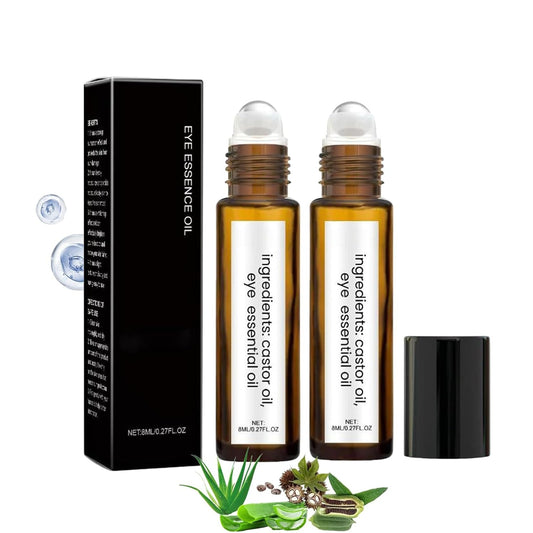 Generic 2 PCS Vitamin C Eye Serum Roller for Dark Circles and Puffiness – Anti-Aging Under Eye Cream with Castor Oil, Deeply Moisturizing & Brightening Eye Balm, Soothing Eye Bag Remover for All Skin Types