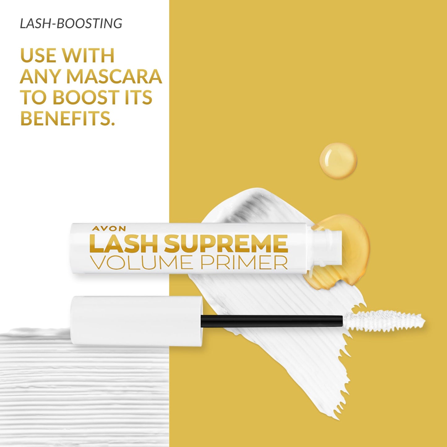 Avon Lash Supreme Volume Primer 7.5ml, Lash-Boosting Base Coat, with Keratin and Caring Castor Oils to Instantly Thicken and Lengthen Lashes When Used with any Avon's Mascara, Cruelty Free
