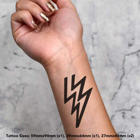Azeeda 4 x 'Lightning Bolt' Temporary Tattoos - Water Resistant, Skin-Safe, Non-Toxic Transfers, Mixed Sizes (TO00000856)