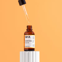 Q+A Super Food Facial Oil (30ml), Natural Vitamin-Rich Face Oil with Jojoba, Vitamin E Oil for Skin, Deeply Nourishes and Hydrates Dry, Sensitive, and Normal Skin, Boosts Skin Radiance and Glow
