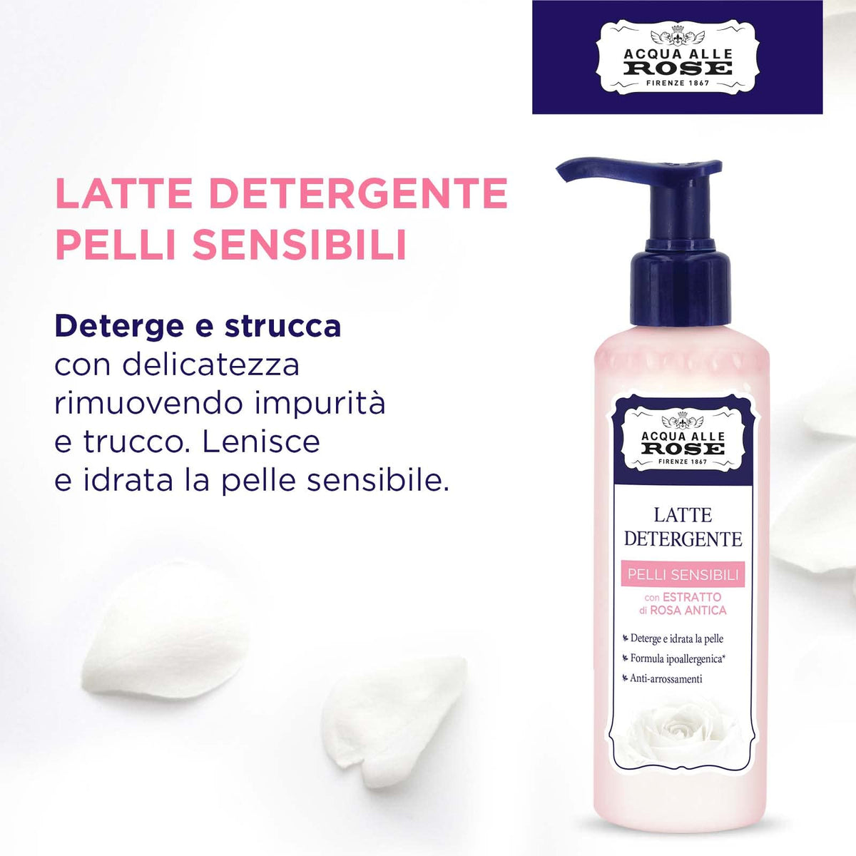 Acqua alle Rose ACQUA ROSE Classica 200 Latte Detergente 200Ml - Cosmesi