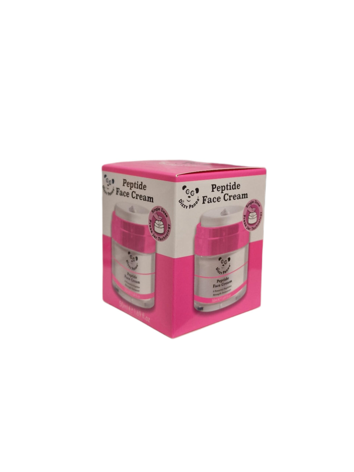 Dizzy Panda Peptide Face Cream 50ml - Advanced Anti-Aging Formula with Single-Dose Press Jar Technology