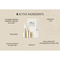 GOLD COLLAGEN Lip Volumiser - Anti-Ageing Lip Balm with Castor Oil, Coconut Oil, Vitamin E & Marine Collagen - Super Moisturising Lip Plumper with Beeswax for Healthier & Plumper Lips - Pearl Effect