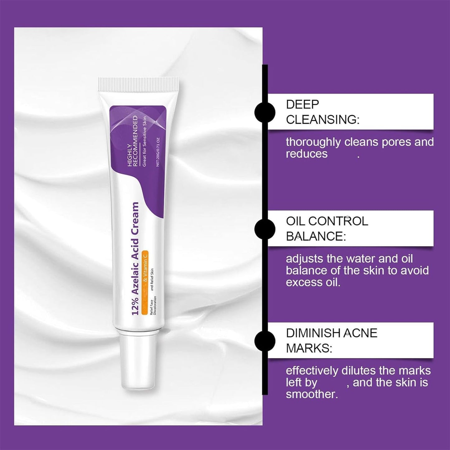 2Pcs Azelaic Acid The Ordinary, Azelaic Acid Serum, 12% Azelaic Acid Azelaic Acid 20% Cream Face Skin Care Pigmentation Treatment for All Skin Types