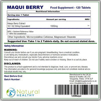 NATURAL & HEALTHY UK Maqui Berry 1000mg - 120 Tablets - Natural & Healthy UK - Vegan Friendly