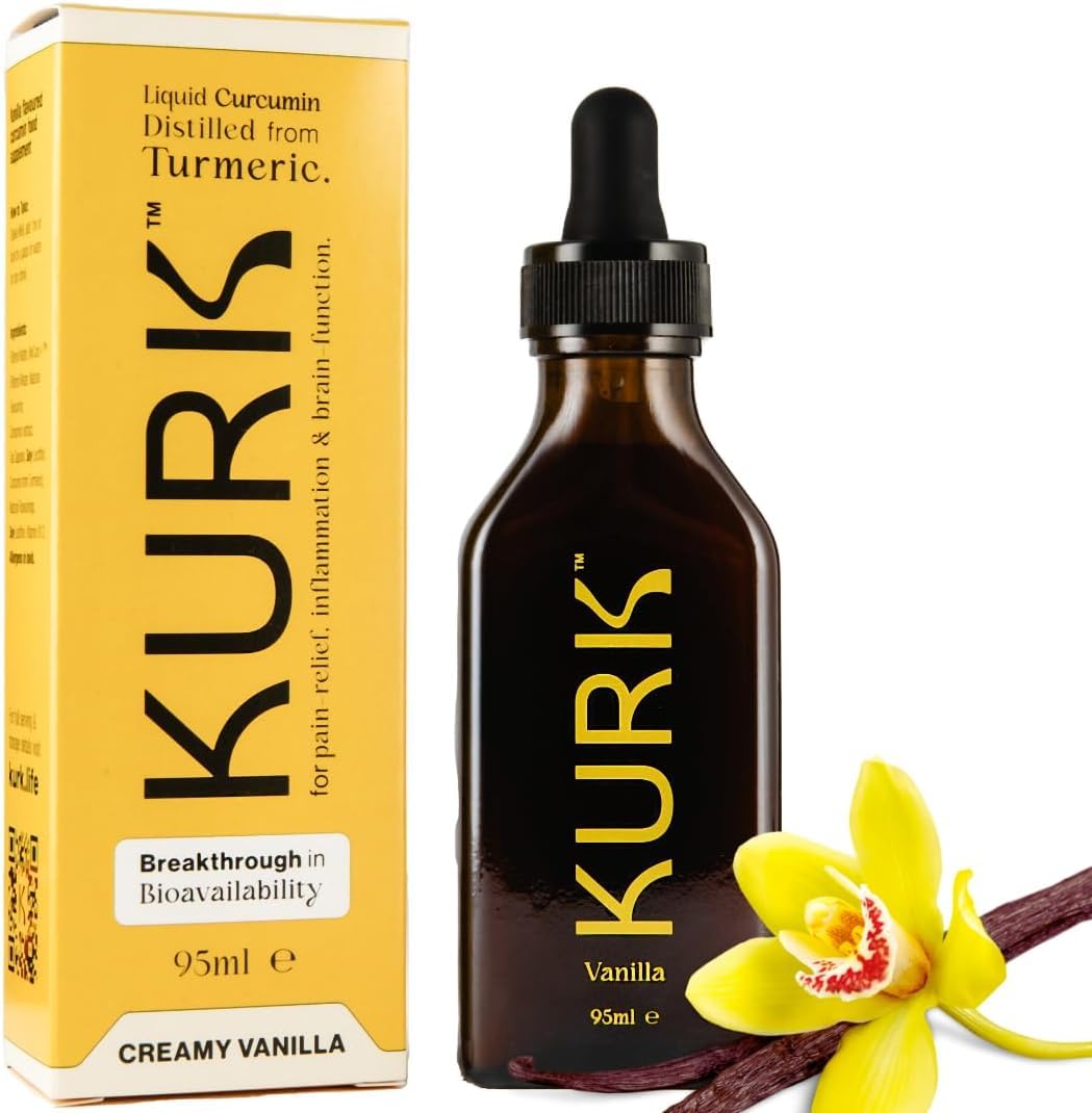 High Strength Liquid Curcumin Oil from Turmeric | Advanced Absorption Technology | 1000x More Absorbent Than Powders & Capsules | Naturally Reduce Inflammation. (Vanilla 95ml)
