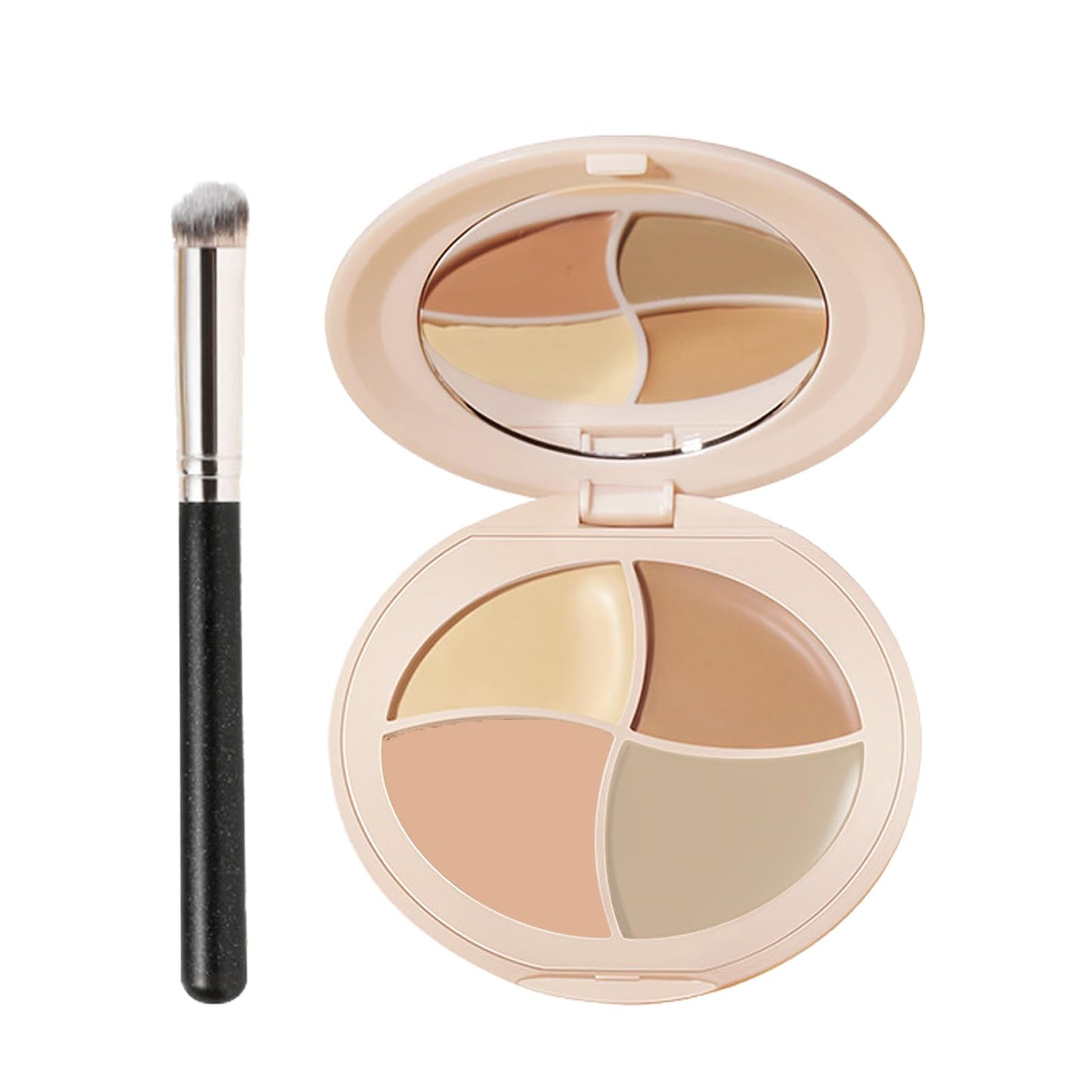 GEEWHILE Cream Concealer Full Coverage Palette, 4 Colour Concealer Makeup Palette Blendable Shades Cream Contour Palette, Silk Texture Waterproof Concealer Corrects Dark Circles Red Marks Scars