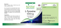 Fairvital | L-tyrosine 500mg - HIGH Dosage - 90 Capsules - Amino Acid