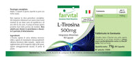 Fairvital | L-tyrosine 500mg - HIGH Dosage - 90 Capsules - Amino Acid