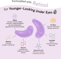 grace & stella Under Eye Gel Patches - Purple, 6 Pairs - Retinol Under Eye Patches - Gel Eye Masks for Puffy Eyes and Dark Circles - Dermatologist Tested Under Eye Masks - Vegan Eye Masks Skincare
