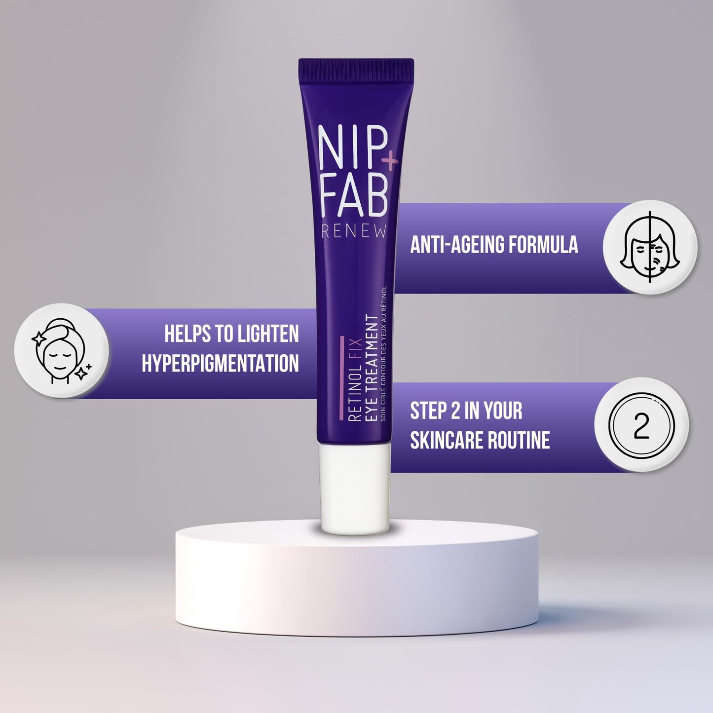 Nip+Fab Retinol Fix Eye Treatment, Anti-Ageing Cream with Peptides, 15 ml