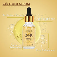 Ammuri 24K Gold Serum Anti-Ageing Anti-Wrinkle Formula Collagen Moisturizing Skin Care Face Serum - Targets Pigmentation, Uneven Skin Tone, and Dark Circles - 30ml