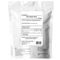 UKHealthHouse Zinc Citrate - 15mg x 120 - High Strength - Healthy Hair, Skin, Nails, Vision & Hormone Balance - Vegetarian & Vegan - General Health