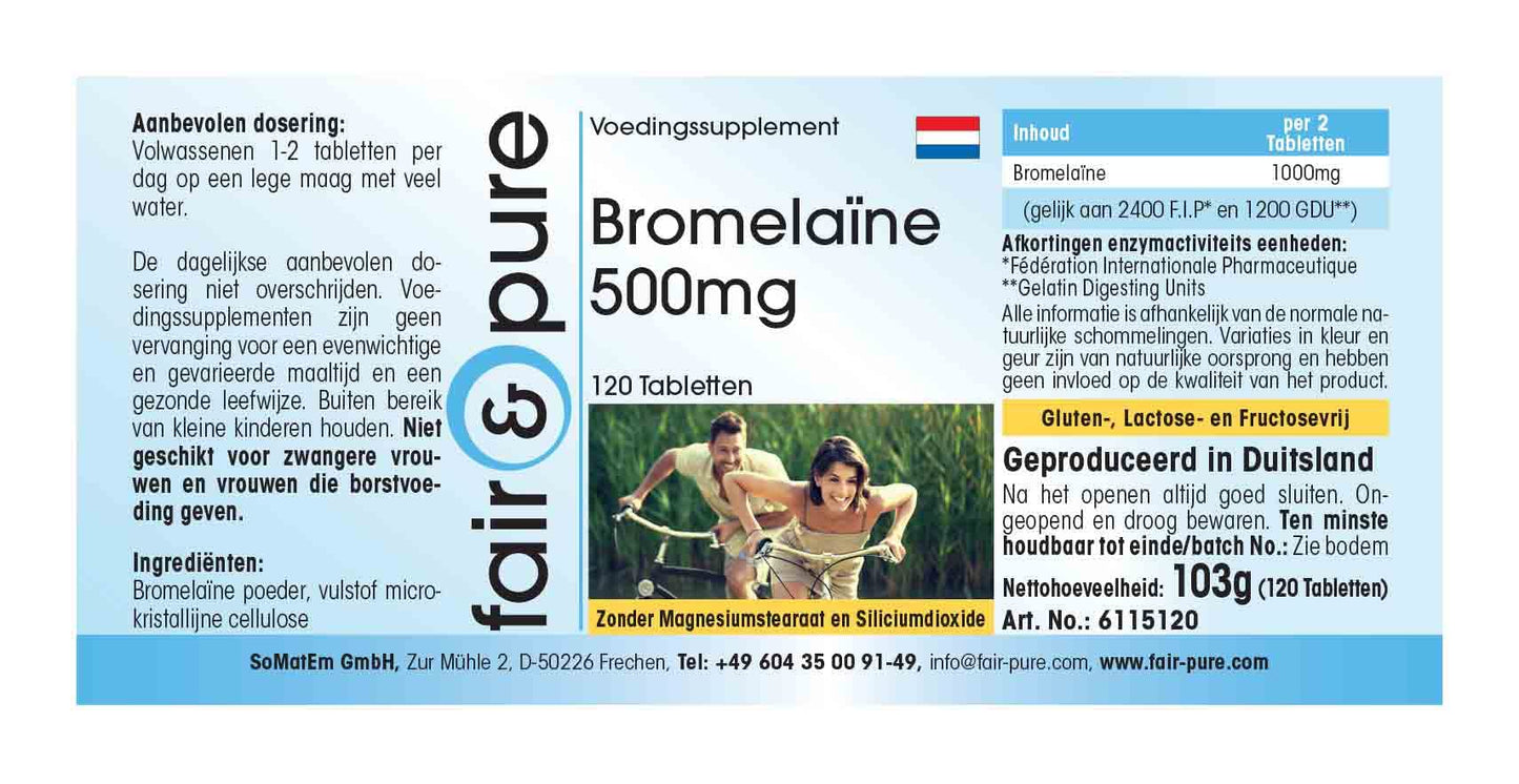 fair & pure Fair & Pure® - Bromelain 500mg - Vegan - 120 Tablets