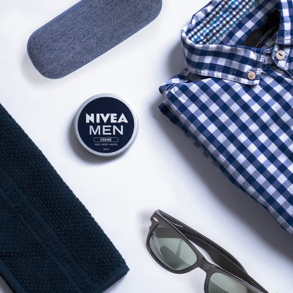 NIVEA MEN Nourishing Skin Cream for Intensive Moisture, Skin Care for Men, Ideal for Body, Face and Hands, Light Formula with Vitamin E, Nivea Men Cream (30 ml)