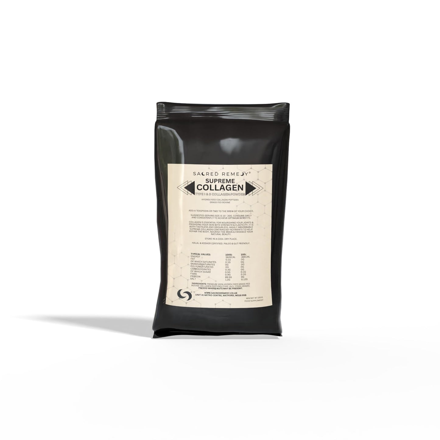 Supreme Collagen Type 1 & 3 Powder 250g Pouch | Premium HYDROLYSED Collagen PEPTIDES | Grass-FED Bovine