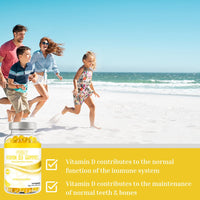 Vitamin D Gummies Adults 1000iu | Lemon Flavour | Suitable for Vegetarians Children Over 12 Years GMO & Gluten Free