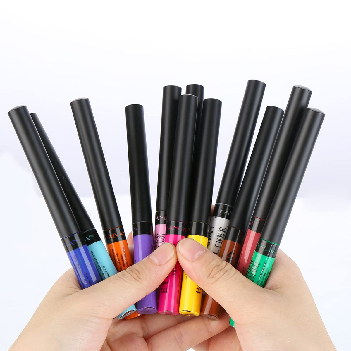 RenhuangFuxi Coloured Eyeliner, Matte Liquid Purple Eyeliner Long-Lasting Waterproof Liquid Eye Liner, Highly-Pigmented Colourful Eye Liner for Eye Makeup Tools, Black, White, Brown(Only Purple)