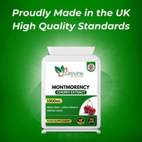 Montmorency Cherry 1500 mg, 90 Capsules, 100% Natural High Strength Freeze Dried Montmorency Cherries with No Additives, Purevine Nutrition