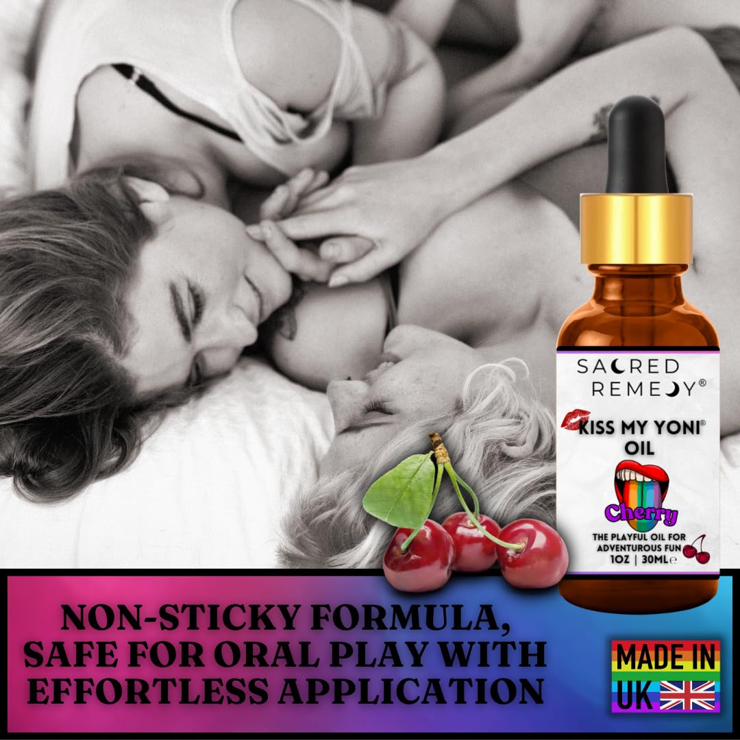 Kiss My Yoni Oil CHERRY Premium Body Lotion Rub. Non-Sticky, 30ml, Massage Oil. Vegan, Natural, Organic, Non-Toxic.