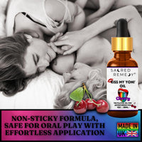 Kiss My Yoni Oil CHERRY Premium Body Lotion Rub. Non-Sticky, 30ml, Massage Oil. Vegan, Natural, Organic, Non-Toxic.