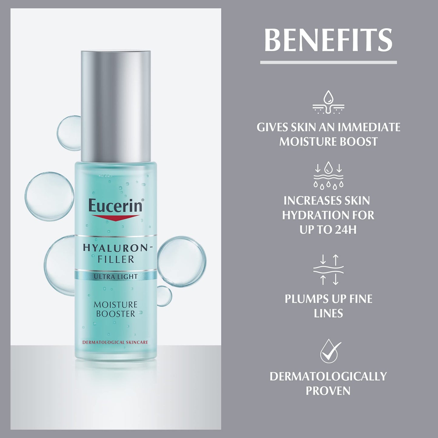 Eucerin Hyaluron Filler Moisture Booster Ultra-light and Refreshing For All skin Types Including Sensitive Skin, 30ml