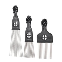 Anself *s 3Pcs Afro Combs, Professional Metal African American Hair Comb for Hairdressing Styling Tool