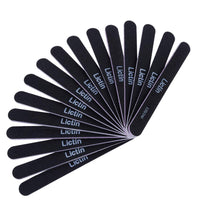 Lictin Pack of 16 Professional Nail Files Double Sided Emery Board (120/240 Grit)(Black)