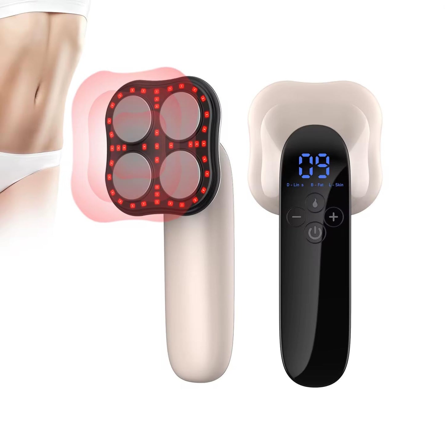 AIONIX UK AIONIX 4-in-1 Body Sculpting Massager – Cellulite Remover with RF, Red Light & Biowave Tech – Heated Fat Burner for Waist, Belly, Arms & Legs – Skin Tightening & Body Slimming Device