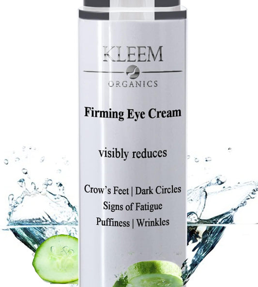 KLEEM ORGANICS Anti Wrinkle Eye Cream for Dark Circles & Puffy eyes with Peptides and Niacinamide that Reduces Eye Bags, Crow's Feet, Fine Lines & Sagginess - Natural & Organic Under Eye Cream for Wrinkles - 15ml
