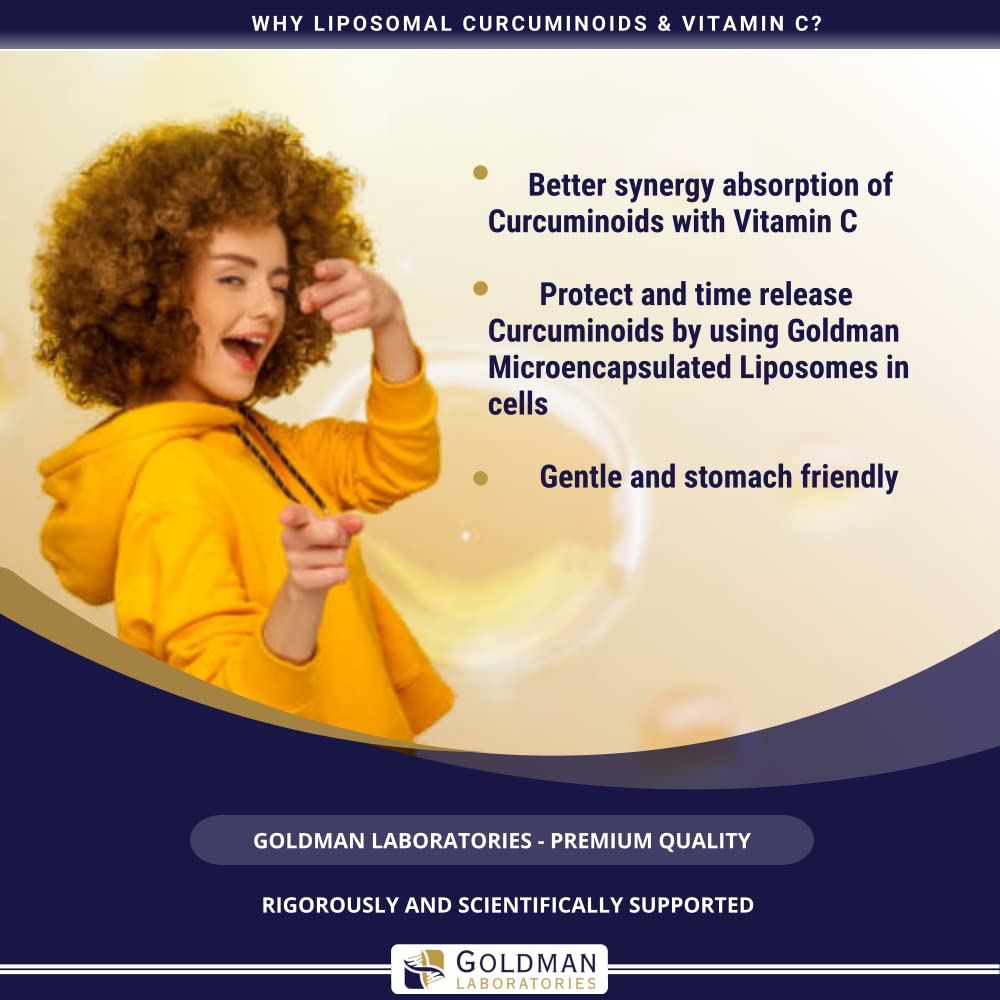 Goldman Laboratories Liposomal Curcuminoids Trust from Goldman Labs– 30 Vegetable Capsules with Vitamin C – Strength – Absorption & Bioavailability- Antioxidant – Immunity – Joint Health – Vegan, Gluten Free & Non-GMO