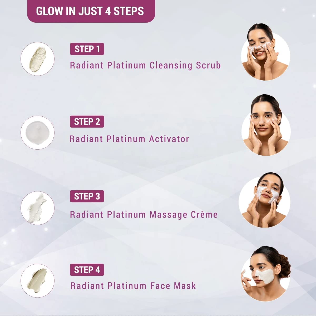 Lotus Herbals Radiant Platinum Facial Kit With Platinum Dust & Passion Fruit 170g (Multi Use)