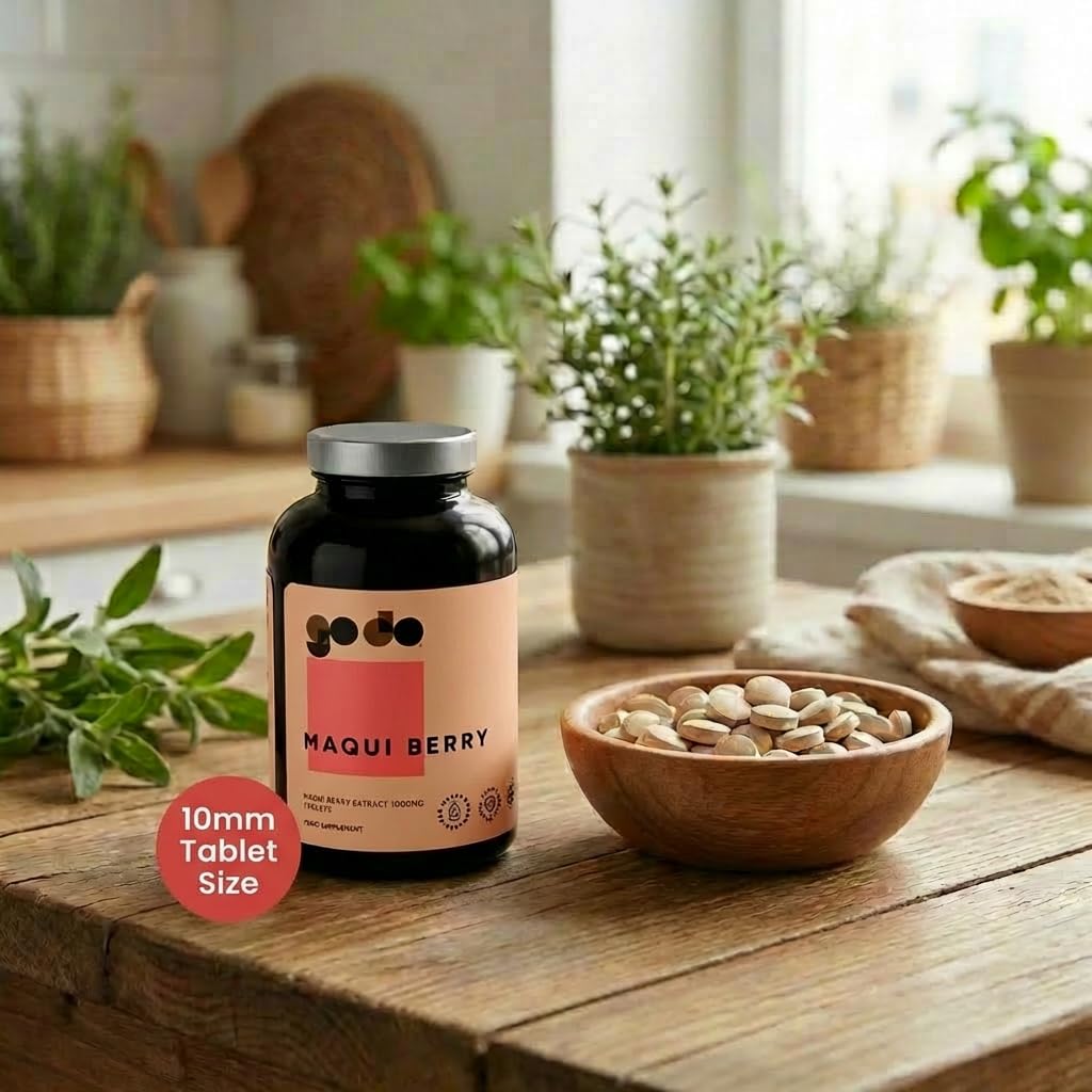 Fitness Health Maqui Berry Tablets 1000mg 360 Tablets | Suitable for Vegan | Health & Wellbeing | Pure Maqui Berry Extract