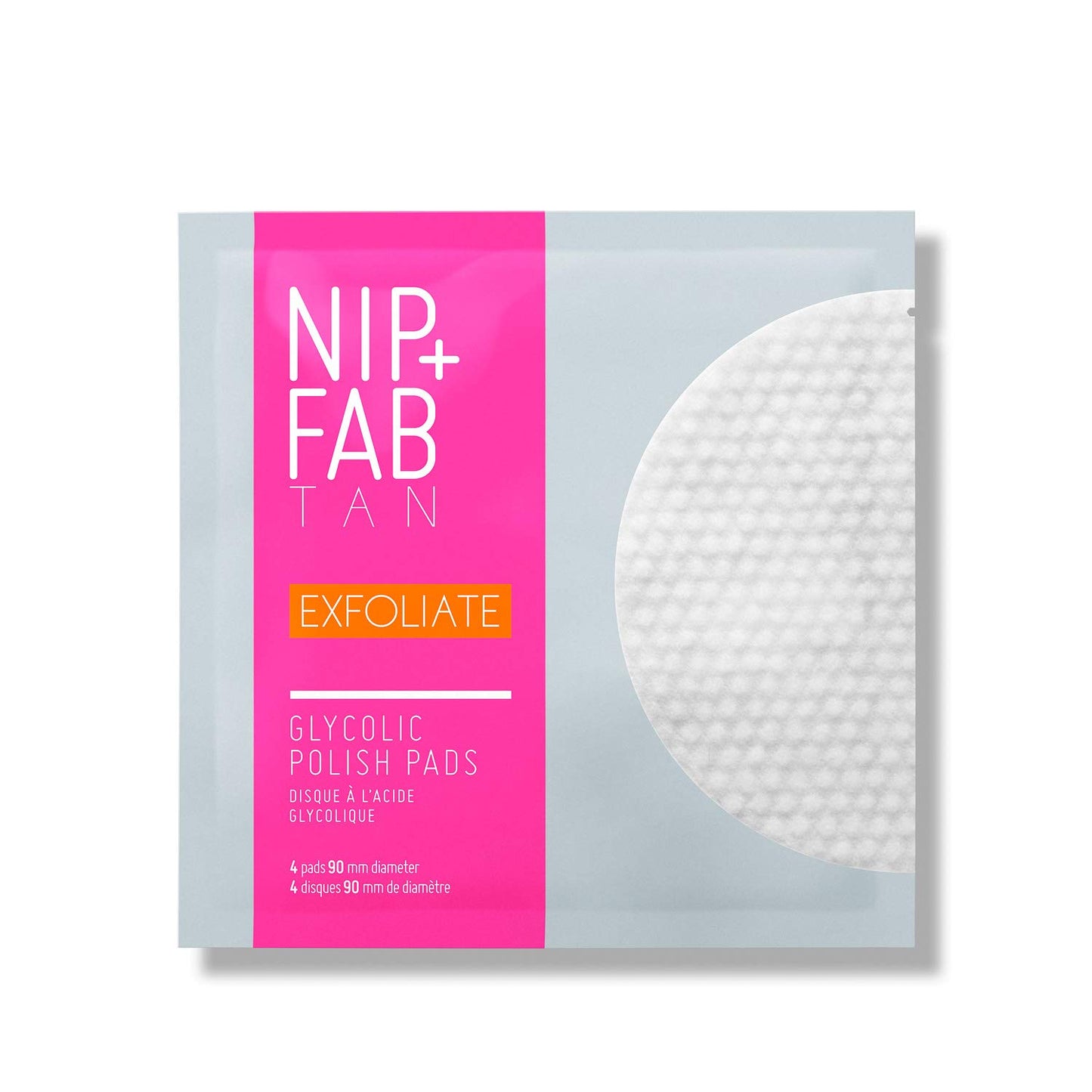 Nip+Fab Glycolic Polish Pad | Glycolic Acid Pads | Tan Preparation | Exfoliating | 4 Pads