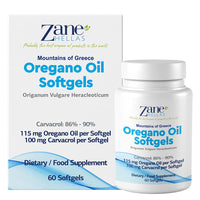 Zane HELLAS Probably the best oregano oil products in the world Zane Hellas Oregano Oil Softgels. Extra Strength. Every Softgel Contains 20% Greek Essential Oil of Oregano. 100 mg Carvacrol per Softgel.60 Softgels.
