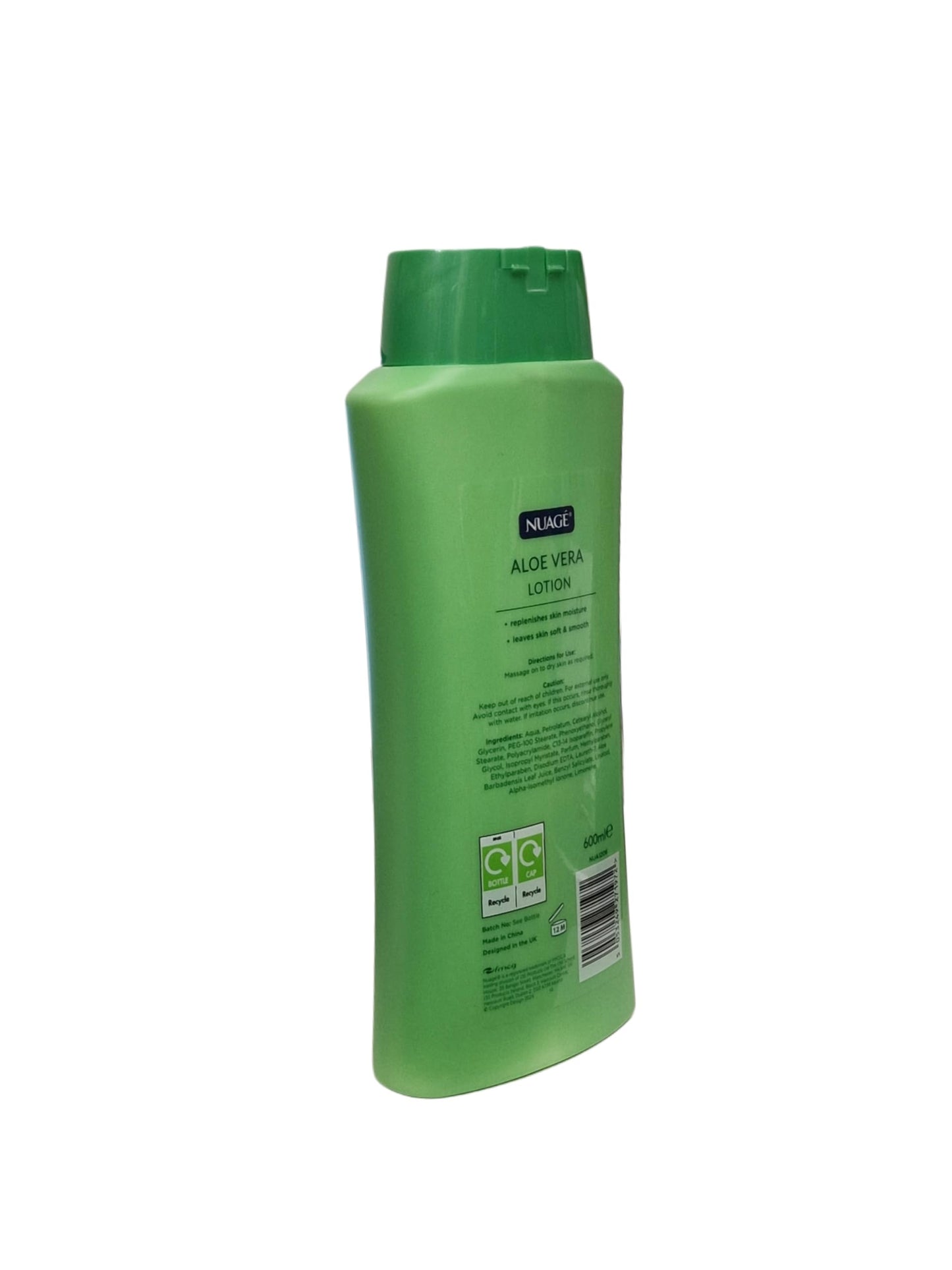 Nuage Aloe Vera Lotion Cooling XL Pack 600ml | Moisturises, Soothes & Softens Skin | Aloe Vera Enriched Formula for Daily Hydration | Ideal for After-Sun Care & Dry Skin Relief | Non-Greasy