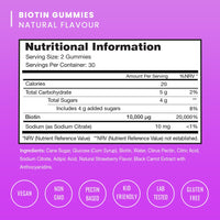 NutraChamps Biotin Gummies 10,000 mcg - Healthy Hair, Skin & Nails for Women, Men & Kids - Vegan, Non-GMO, Hair Vitamins Supplement - Natural Strawberry - 60 Gummies (2 Pack)