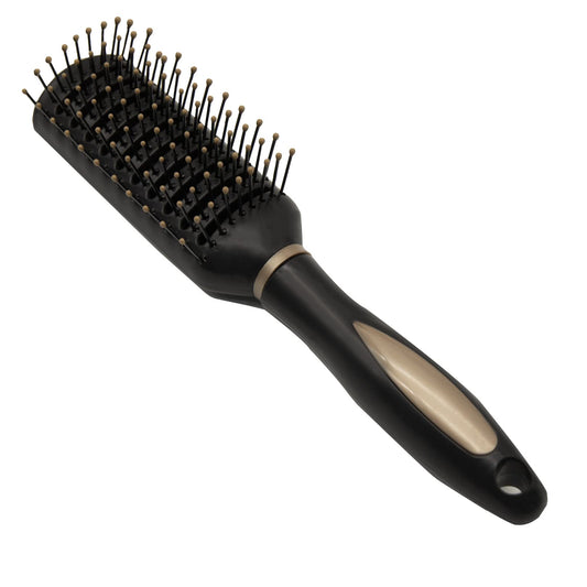 CODKU Vent Hair Brush, Detangling Vented Hair Brush for Men Women, 11 Row Hair Brush for Curly Hair, Vent Brush with Ball Tipped Bristles for Wet Dry Curly Straight Hair Blow Dry Brush,Black