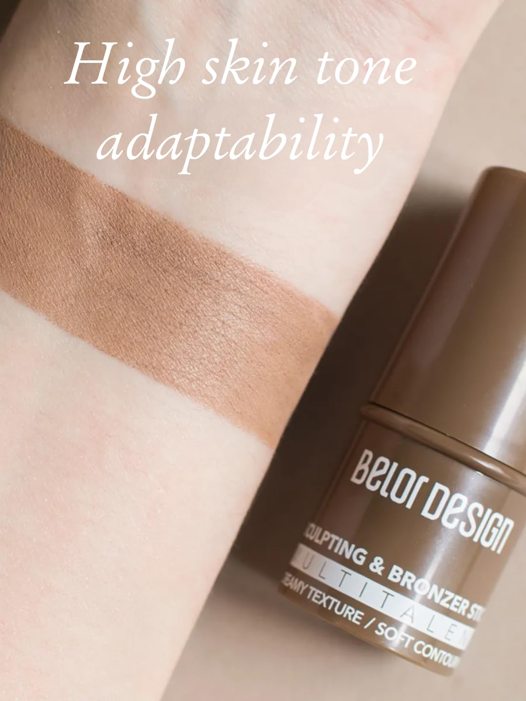 Belor Design MULTITALENT Multifunctional Sculptor-Stick Makeup in three easy steps! (Tone 2 Creamy Texture/Soft Shadow Effect, 922C) (tone 1, one size)