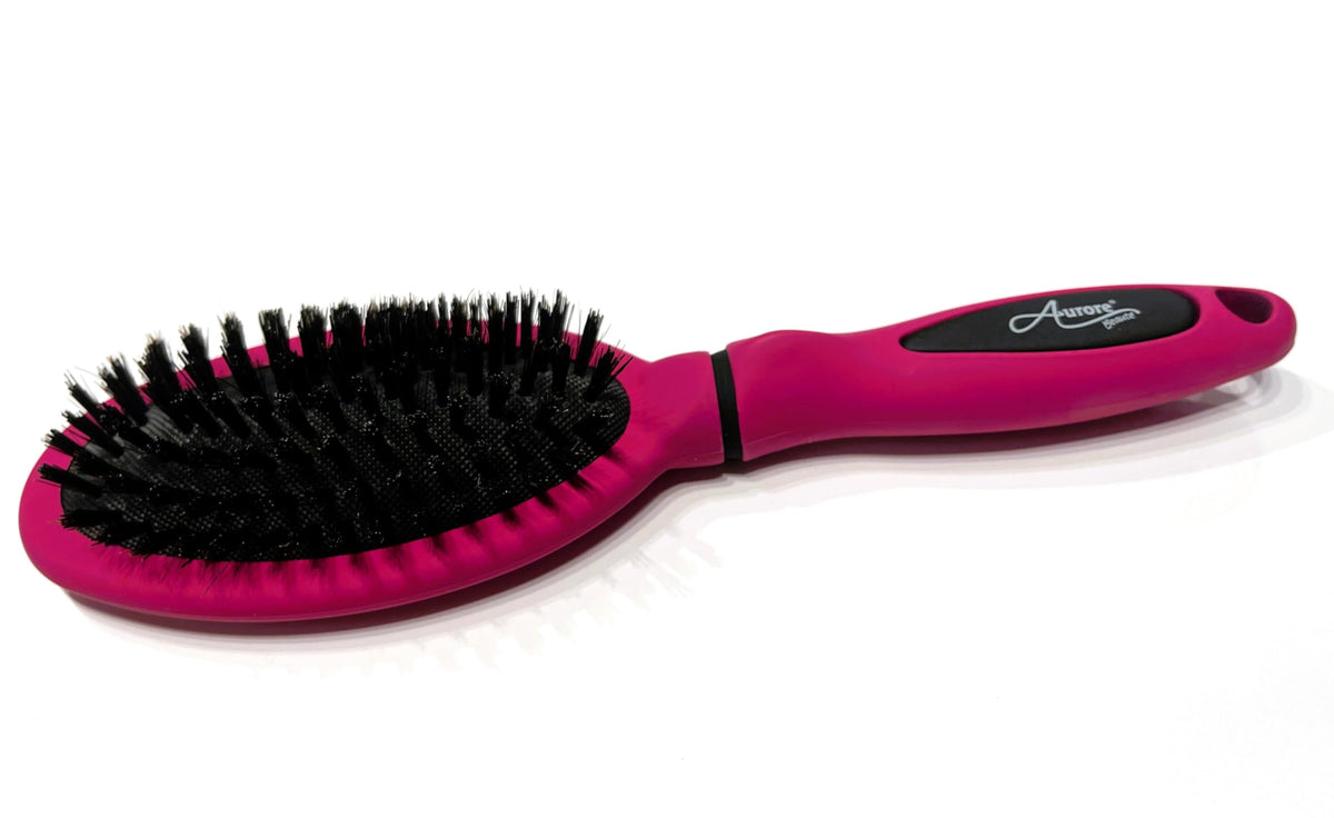GLAM UP Oval Bristle Bellows - Detangling Hair Brush - Medium - 250 mm x 70 mm - Fuchsia - Women's Hair Brush - All Hair Types