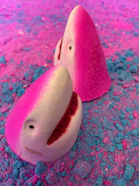 Elegance Natural Skin Care PINK Shark Attack Bath Bomb! Handmade in the UK Fizzer creates a Shark bite Blood Bath like Jaws in your tub New and Improved