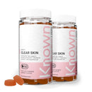 Known Tasty Clear Skin Gummies - with Vitamin C, Zinc & Gut-Friendly Bacteria - Supports Skin - Natural Orange Flavour - 60 Gummies, 2 Months Supply