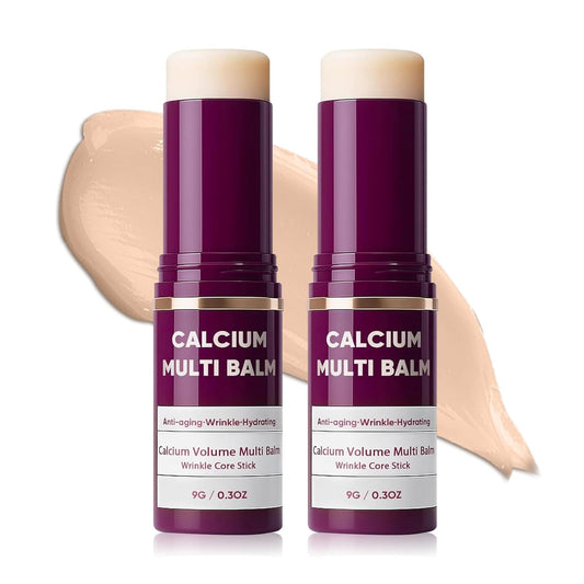 Fubsta 2Pcs Calcium Multi Balm,Calcium Volume Multi Balm,Korean Collagen Moisturing Stick,Wrinkle Core Stick,Moisturizing Cream,Hydrating,Firming Skin,Suitable for Eyes,Neck,Face