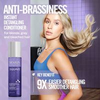 REVLON PROFESSIONAL EQUAVE ANTI-BRASSINESS BI-PHASE DETANGLING CONDITIONER, Conditioner For Blonde, Grey, and Bleached Hair, Leave-In Conditioner, Anti-Brassiness Leave-In Conditioner, 200ml