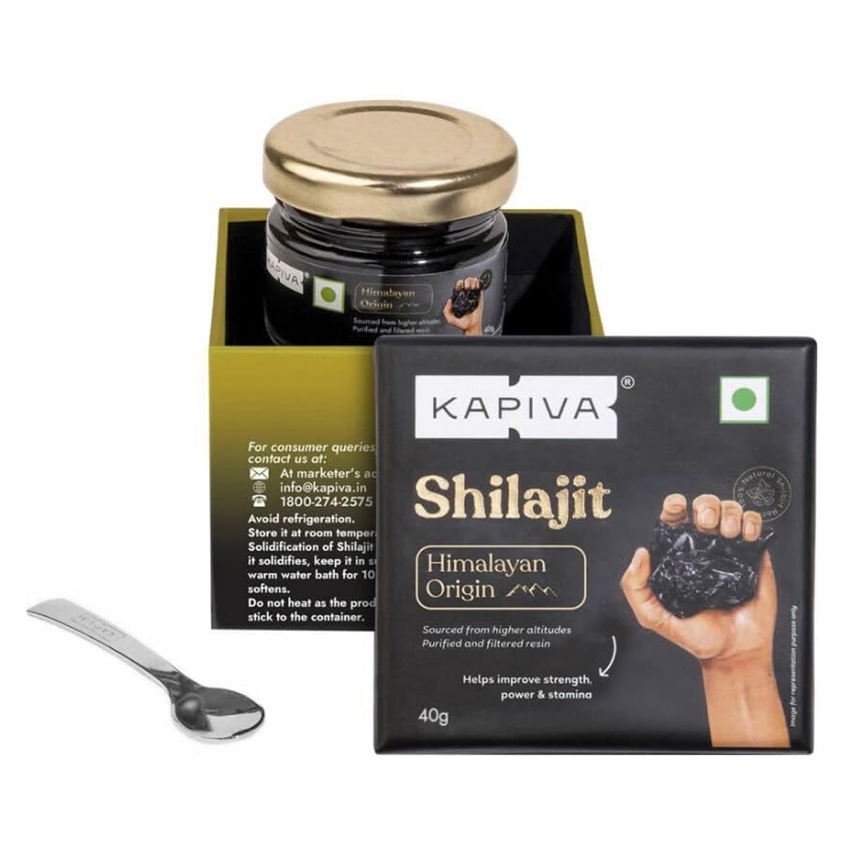 Kapiva Himalayan Shilajit/Shilajeet Resin 40g - for Endurance and Stamina | Contains Lab Report