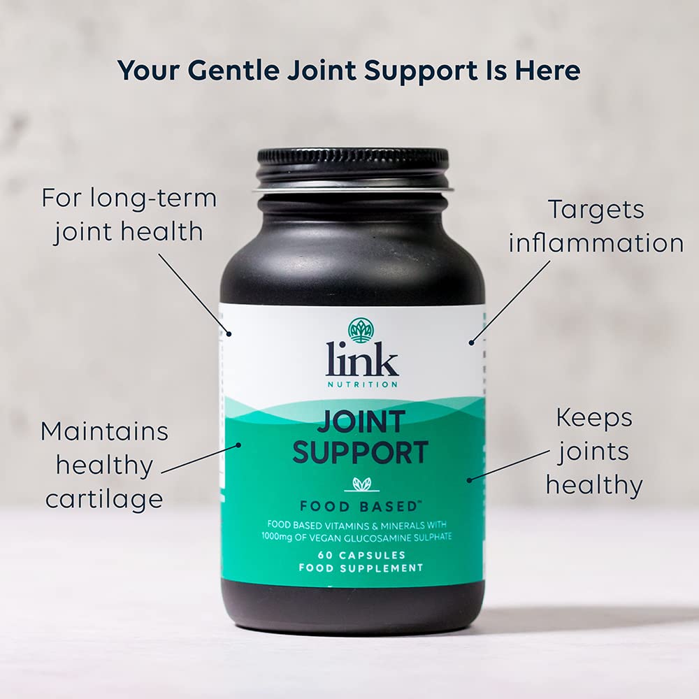 Joint Support [Food Based] | 1000mg Vegan Glucosamine Sulphate + Turmeric | Vitamin C contributes to Normal Collagen Formation for The Normal Function of Bones and Cartilage | Vegan | 60 Vegecaps