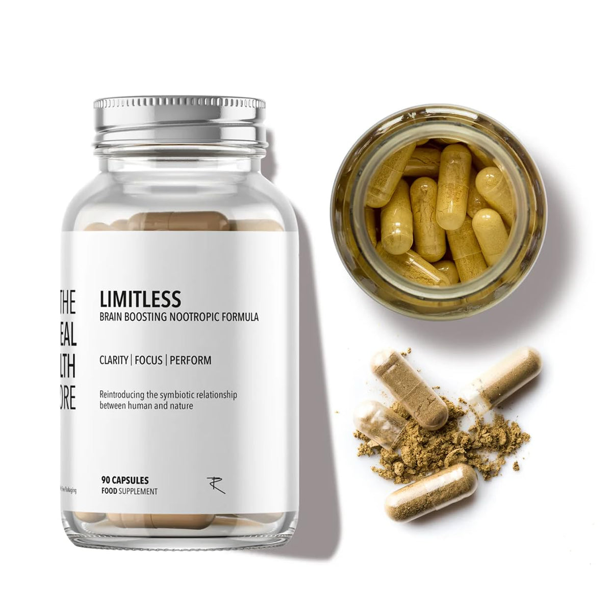 THE REAL HEALTH STORE TRHS Limitless - Brain Boosting Nootropic Formula - 90 Capsules | Enhance Focus, Memory, Clarity & Mental Performance | Supports Brain Health, Mood, Sleep