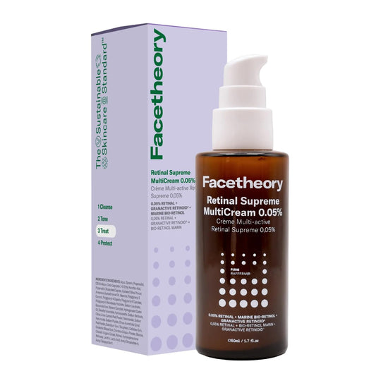 facetheory Retinal Supreme MultiCream 0.05% (Unscented) - Brightening, Firming & Plumping Overnight Anti Aging Serum & Moisturiser in One - Hybrid Night Cream & Serum (50ml)